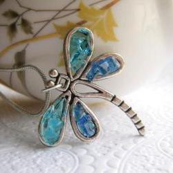 Dragonfly Necklace, Blue D..